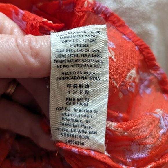 Free People sheer boho printed blouse top medium - Picture 9 of 12